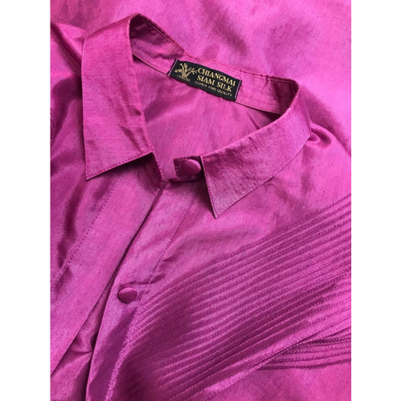 Vintage 80s Chiangmai Silk Blouse - Picture 6 of 6